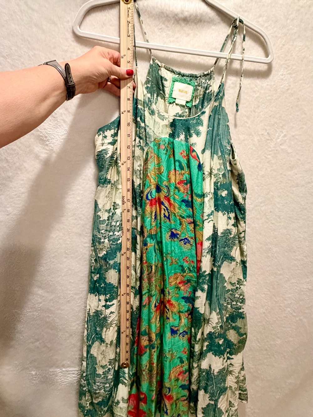 Maeve Anthropologie Mixed Print Toile Floral Slip Midi Dress Green Multi L - Picture 10 of 11